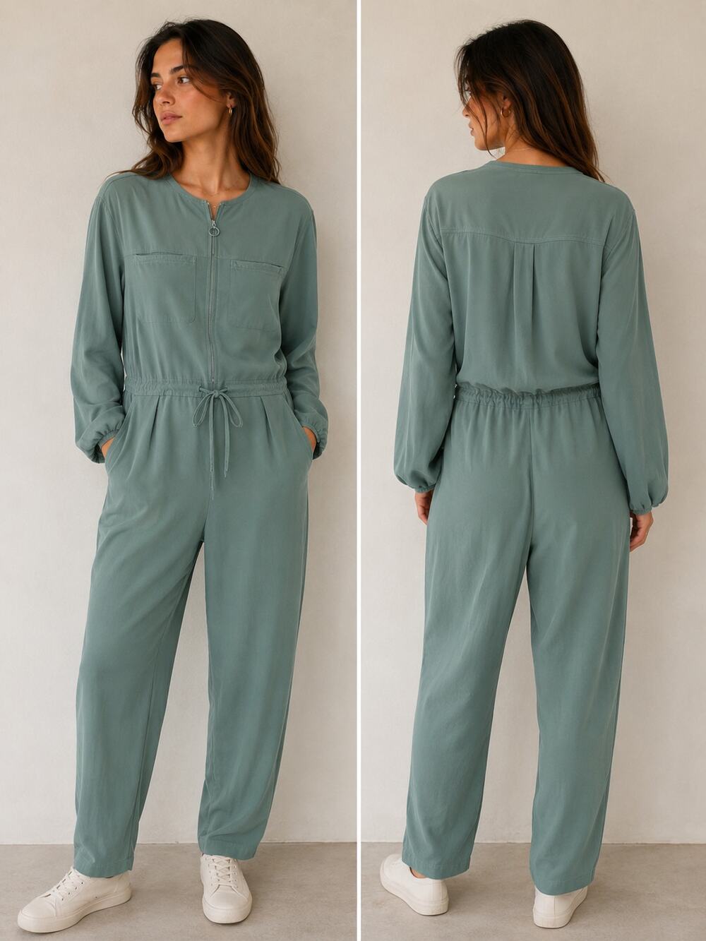 Lululemon Green Utility Jumpsuit Long sleeve Athleisure Minimalist Women Size 8